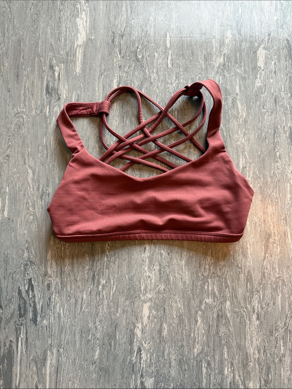 lululemon athletica Mauve Pink Strappy Back Sports Bra